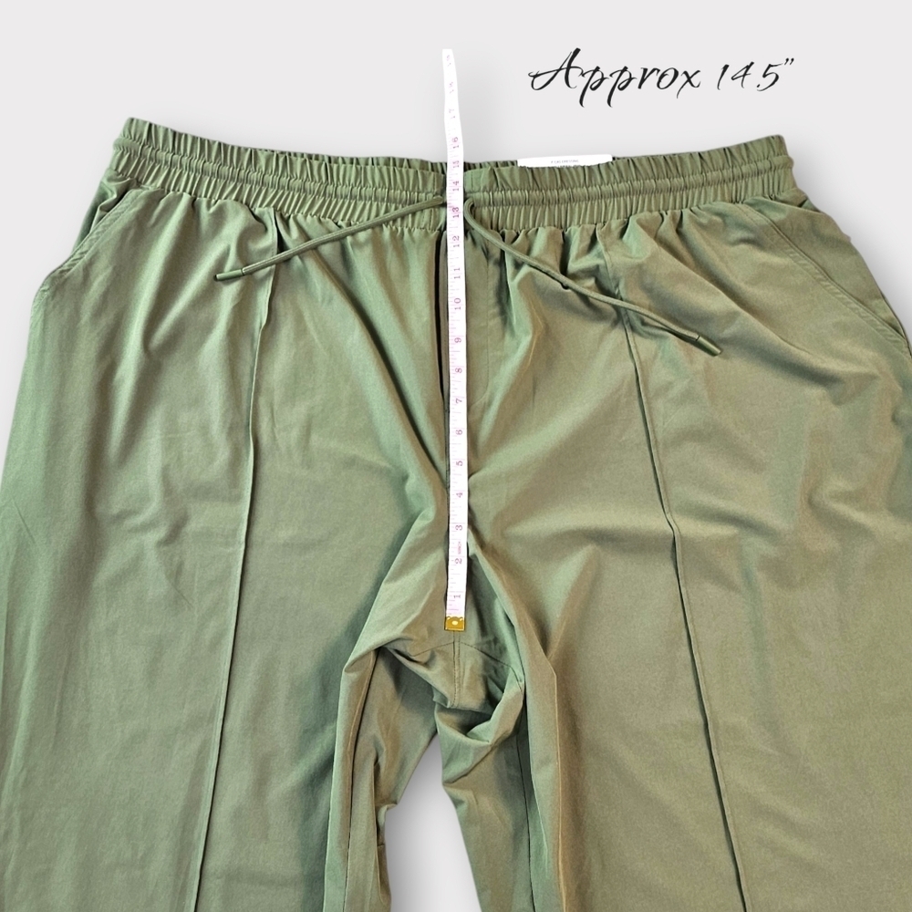 On 34th Plus Size Drawstring Commuter Pants in Olivine - Picture 10 of 12